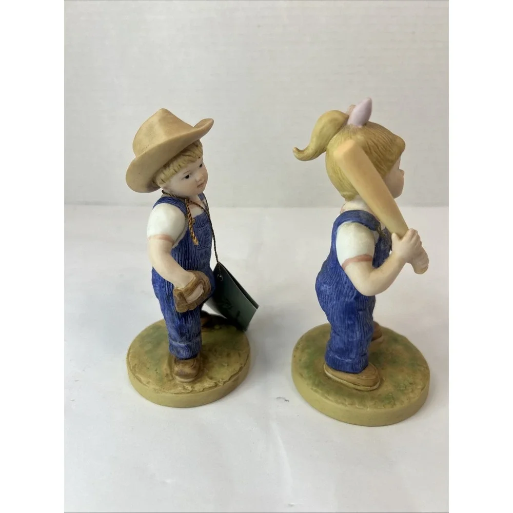Denim Days LET'S PLAY BALL Danny Debbie Figurine 1522 Vintage No Box -Has Tag